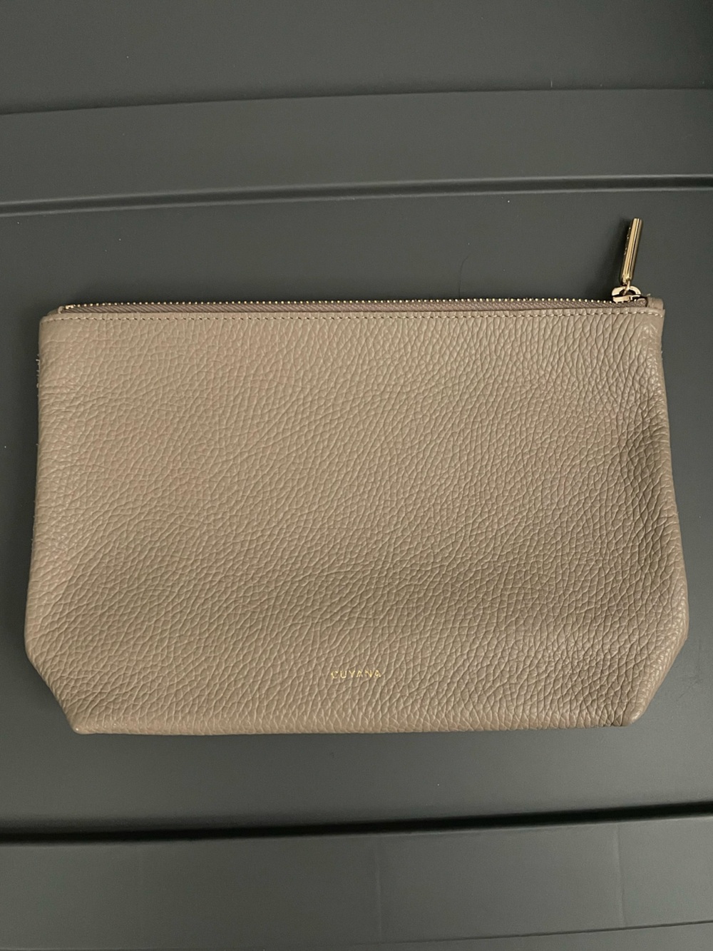 Cuyana Classic Zipper Pouch, Pebbled Leather (NWOT)